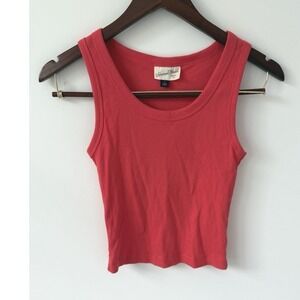 Universal Thread Womens Ribbed Tank Top‎ Coral Red Sleeveless Tank Size Small